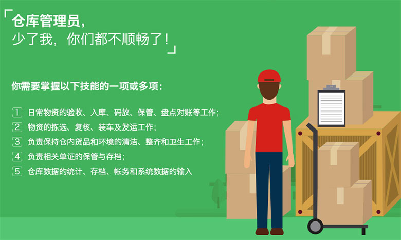 自力教育100%政府补贴课程——仓储管理员技能知识